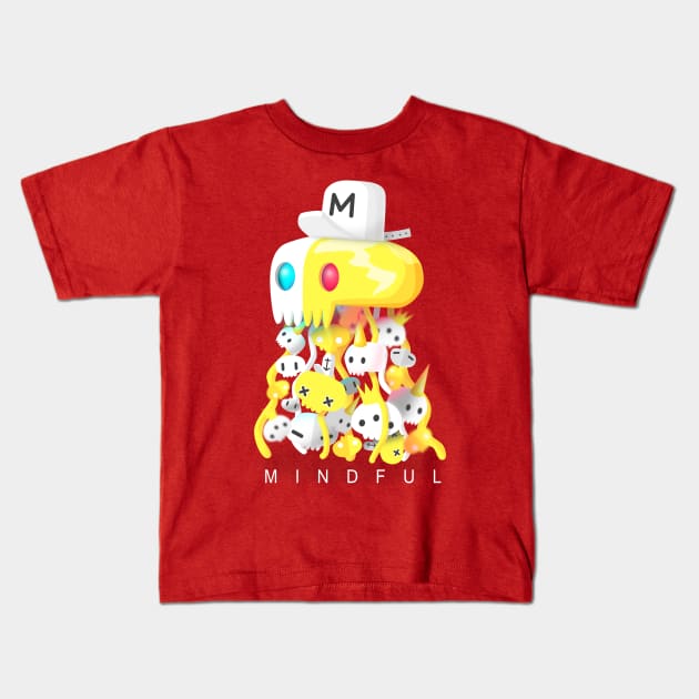 Skull Rain Doodle Kids T-Shirt by chachazart